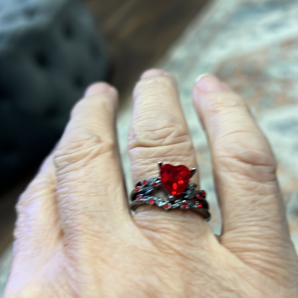 Double rings heart zirconia - Picture 5 of 13
